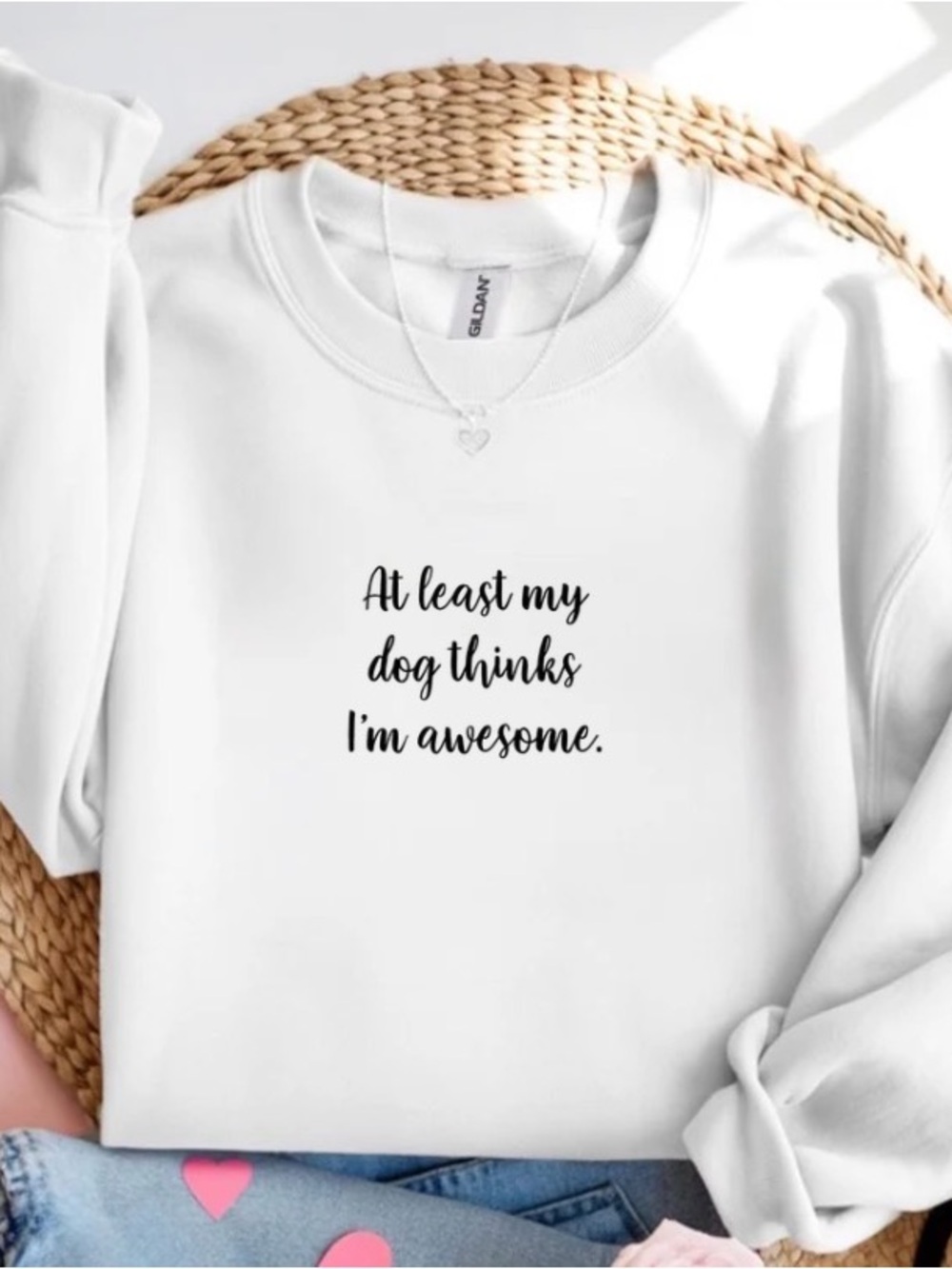 At Least My Dog Thinks I’m Awesome Funny Dog Lover Sweatshirt